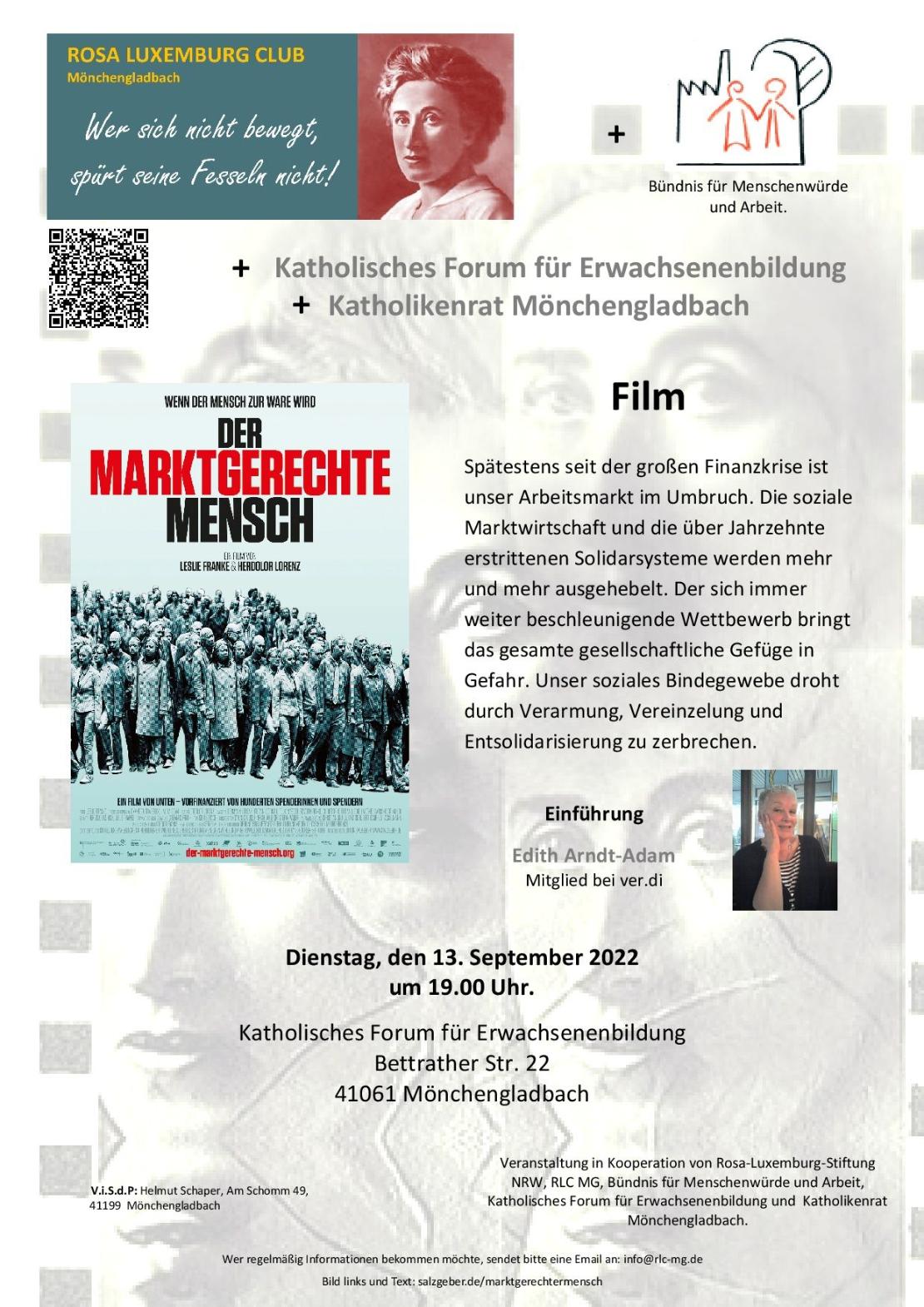 RLC Plakat ,Der marktgerechte Mensch, 13.09.2022